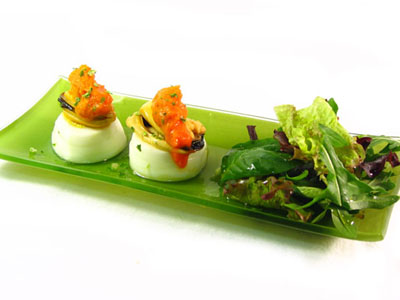 Receta de ensalada con mejillones y granizado de salsa de tomate.jpg